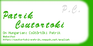 patrik csutortoki business card