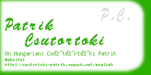 patrik csutortoki business card